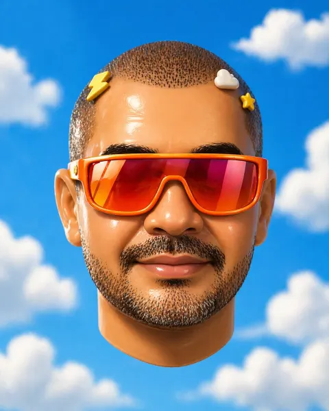 Surreal Censored Floating Head Portrait