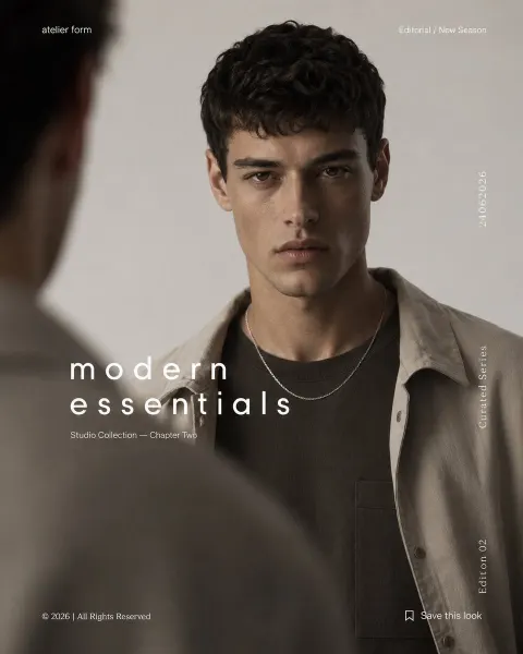 Minimalist Menswear Editorial Poster Design