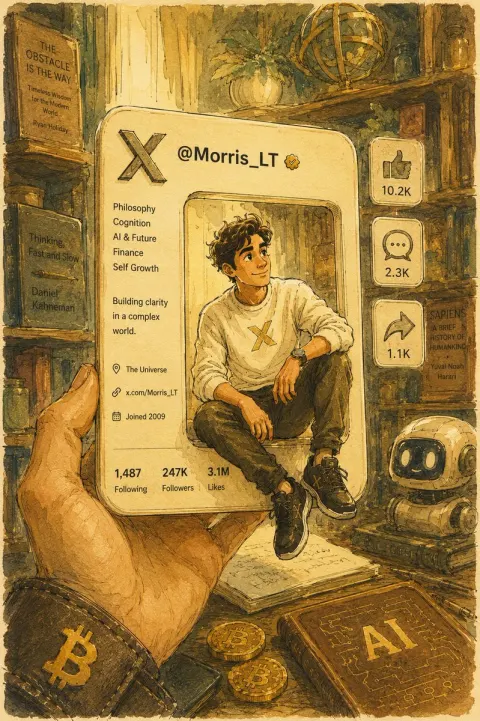 X Profile Card in Cozy Study