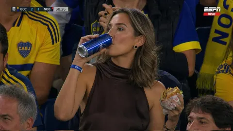 Glamorous Fan at Night Football Match