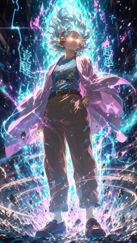 Cyberpunk Heroine Neon Aura