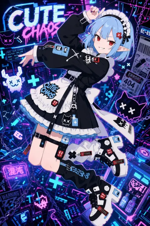 Cyberpunk Elf Idol Poster