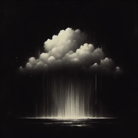 Single Cloud Raining Rothko Style Oil Painting