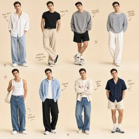 Minimalist Men's Fashion Collage Lookbook