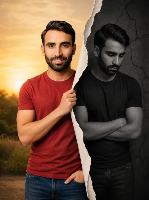 Dual Mood Conceptual Portrait