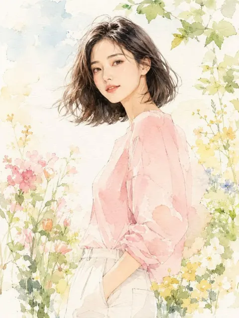 Fashion Watercolor Portrait Illustration