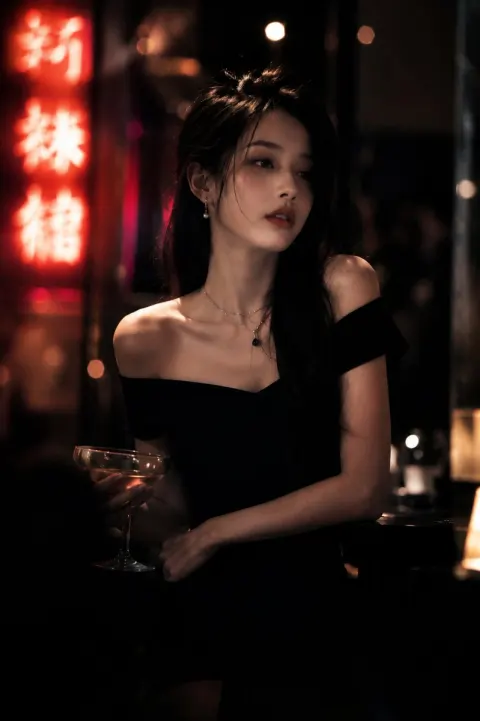 Moody Cinematic Bar Portrait