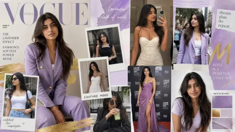 Lavender Fashion Mood Board Collage