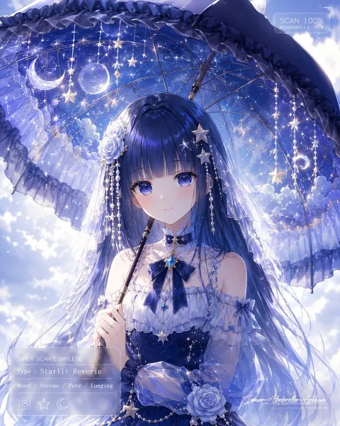 Dreamy Anime Girl Celestial Portrait
