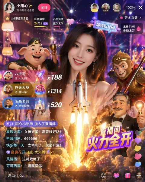 Beauty Streamer Rocket Effect Mockup
