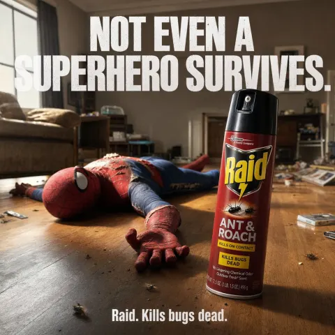 Bug Spray Superhero Ad