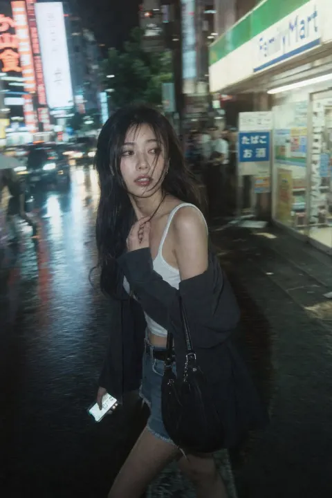 Tokyo Night Negative Film Aesthetic