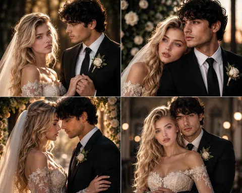 AI Romantic Wedding Couple Portraits