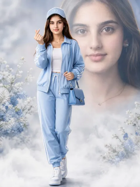 Dreamy Blue Fashion Portrait