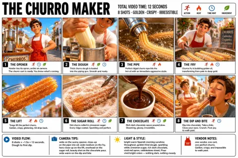 Churro Maker Infographic Storyboard Poster