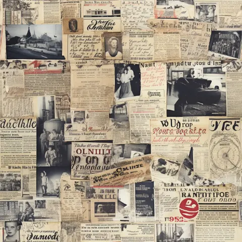 Monochrome Vintage Magazine Scrapbook Pattern