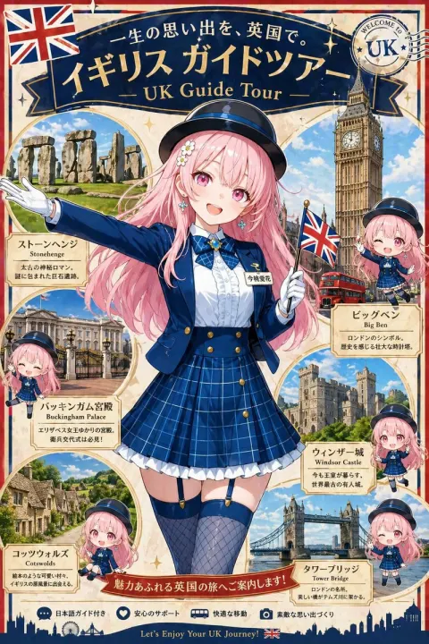 Bus Guide Tour Poster Illustration