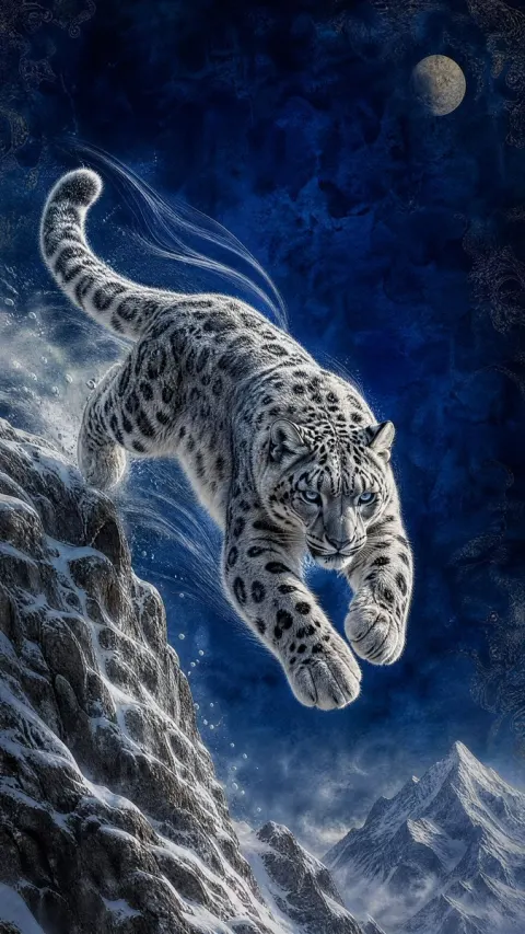 Snow Leopard Night Leap