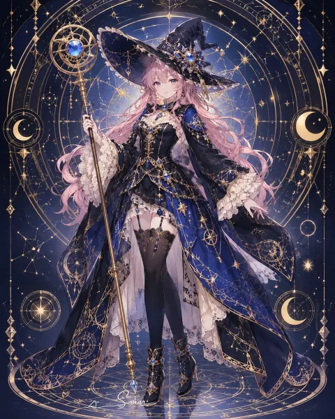 Celestial Sorceress Anime Fantasy Art