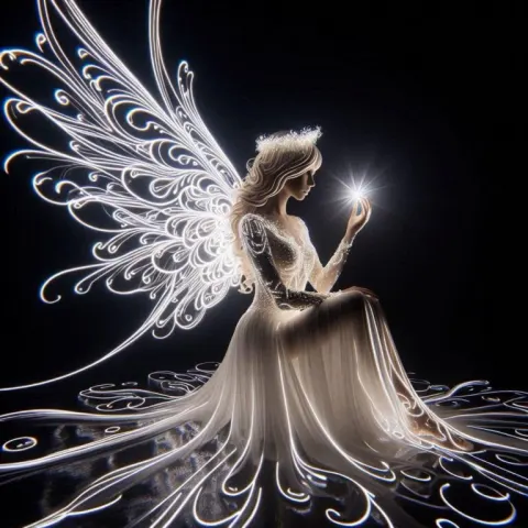 Angel of White Light Long Exposure Photo