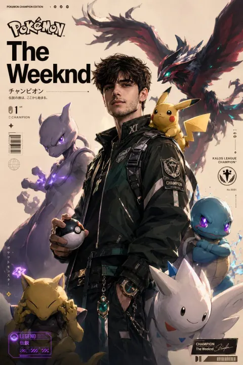 Cinematic Pokémon Champion Poster Art