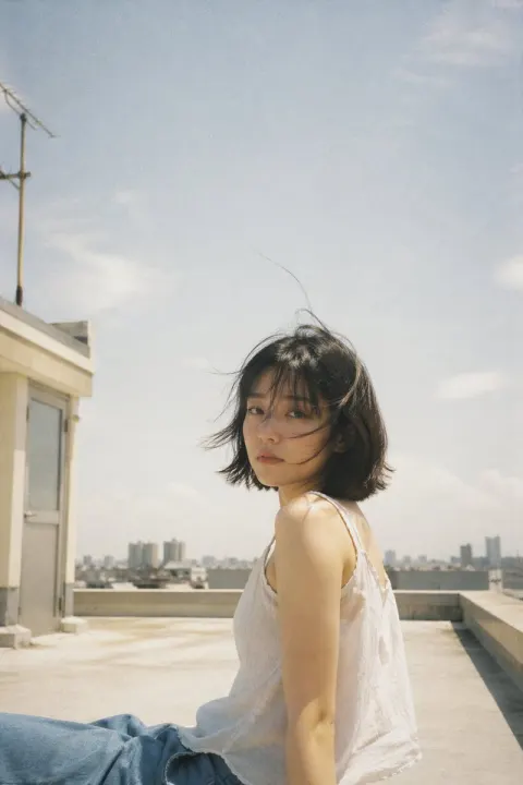 Japanese Negative Film Rooftop Summer Aesthetic