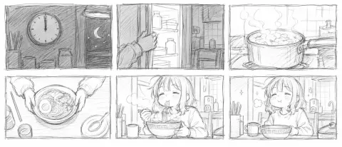 Rough Pencil Storyboard Sketches