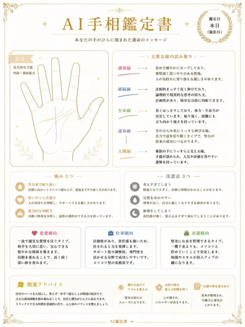 Ornate Palm Reading Certificate