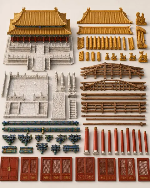 Imperial Palace Hall Construction Components