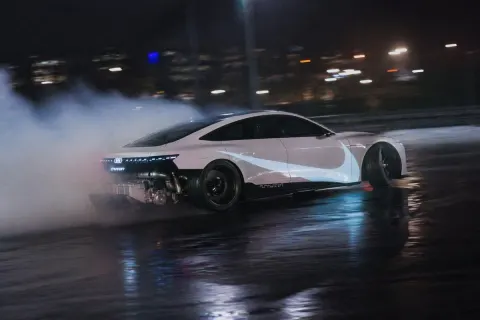 Futuristic Electric Car Drift