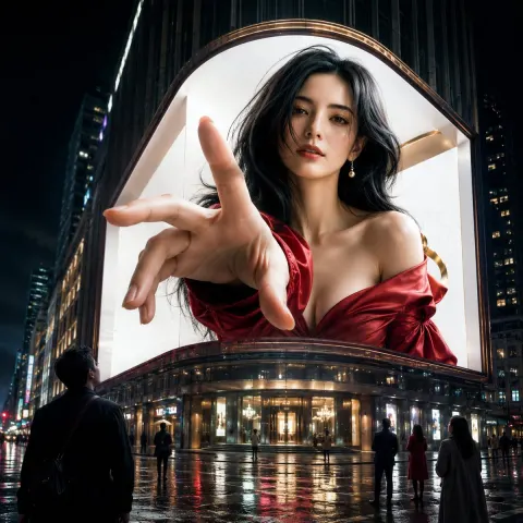 Anamorphic 3D Luxury Fashion Night City