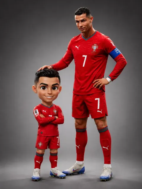 Real Person With Chibi Figurine Portrait