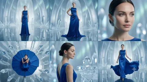Icy Palace Fashion Editorial Contact Sheet