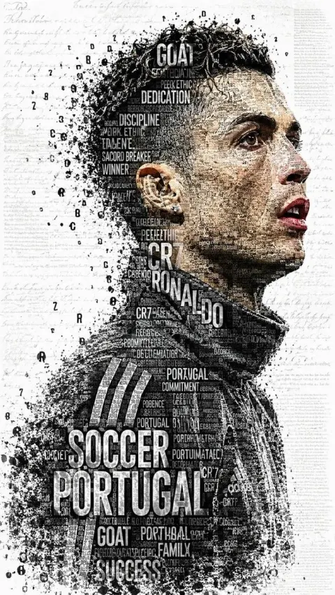 Typographic Football Legend Portrait