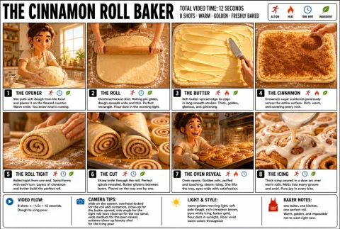 Cinnamon Roll Storyboard Poster