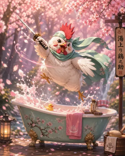Anime Chicken Ninja Sakura Slash