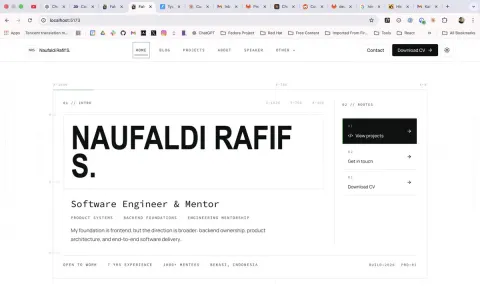 Brutalist Minimal Portfolio Homepage