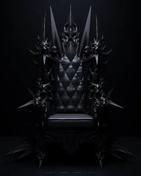 Black on Black Satanic Throne 3D Model