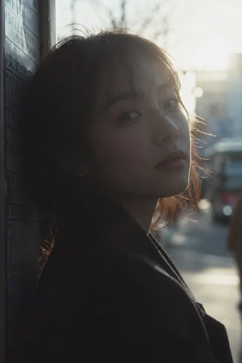 Japanese Film Grain Bus Stop Portrait