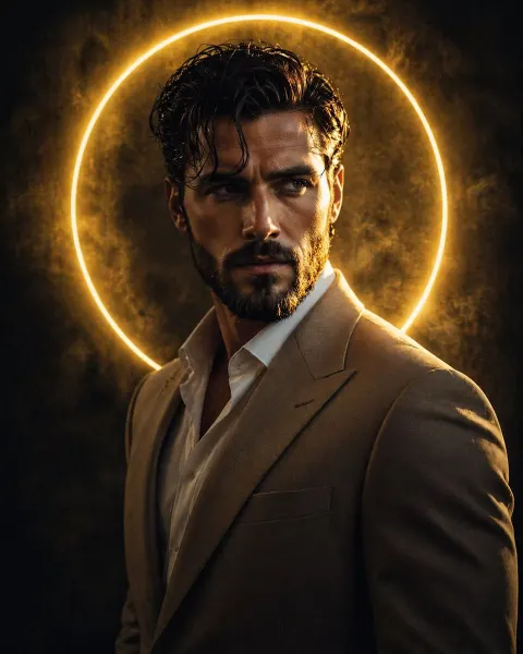 Cinematic Portrait Neon Halo Suit