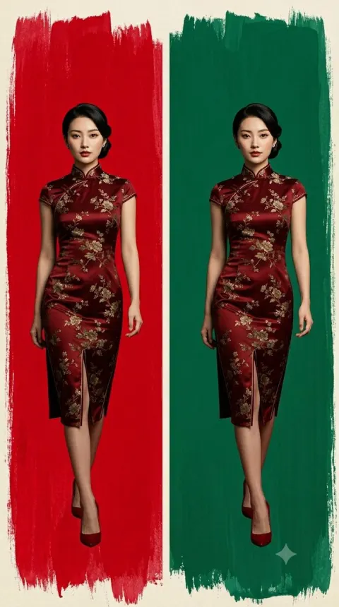 Qipao Fashion Editorial Diptych