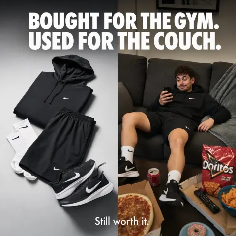 Gym Clothes Couch Commercial