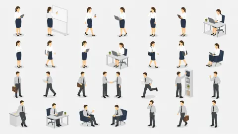 Isometric Business People Illustration Set