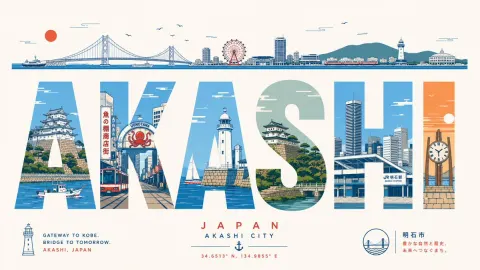 Akashi Japan Travel Poster