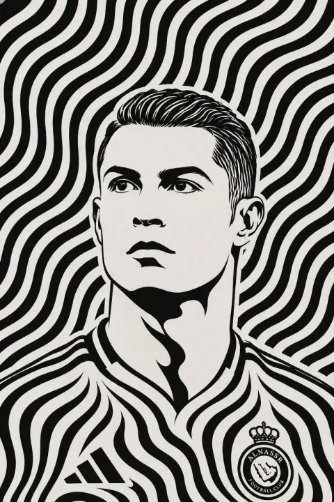 Wavy Stripes Optical Illusion Portrait
