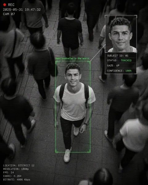 Smiling Woman AI Tracked