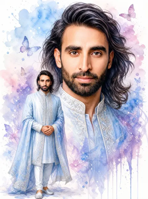 Dreamy Watercolor Portrait