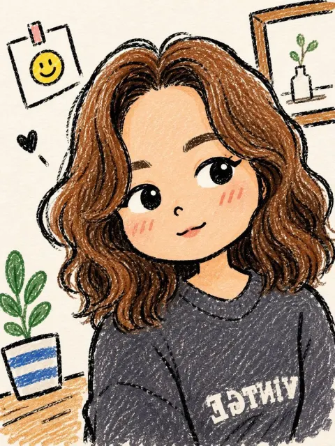 Cute Hand-Drawn Chibi Girl Portrait