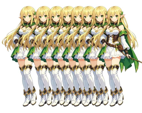 Elf Warrior Lineup Sticker Sheet