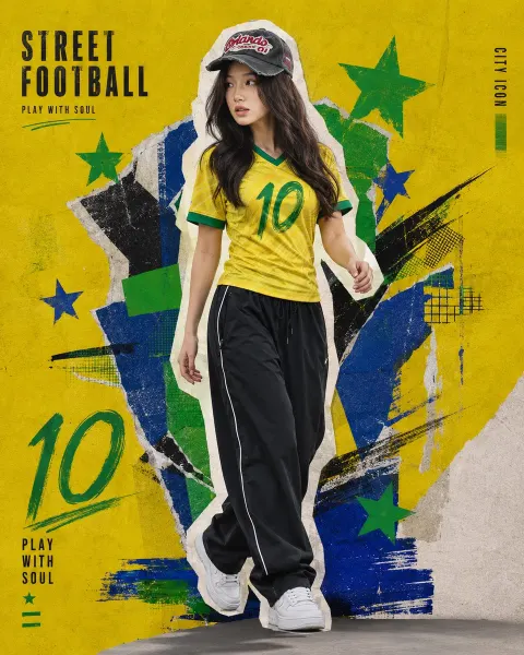 Street Football Grunge Collage Poster